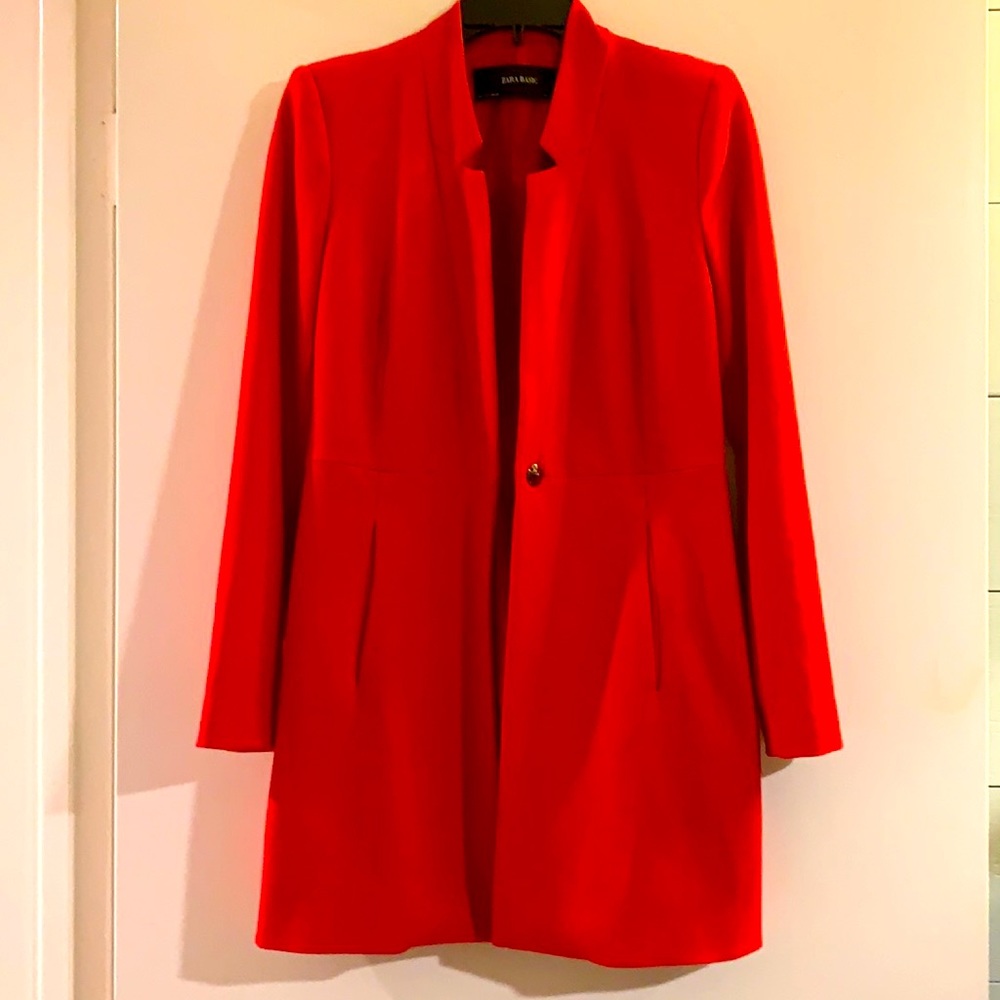 Brilliant Red Pea coat
